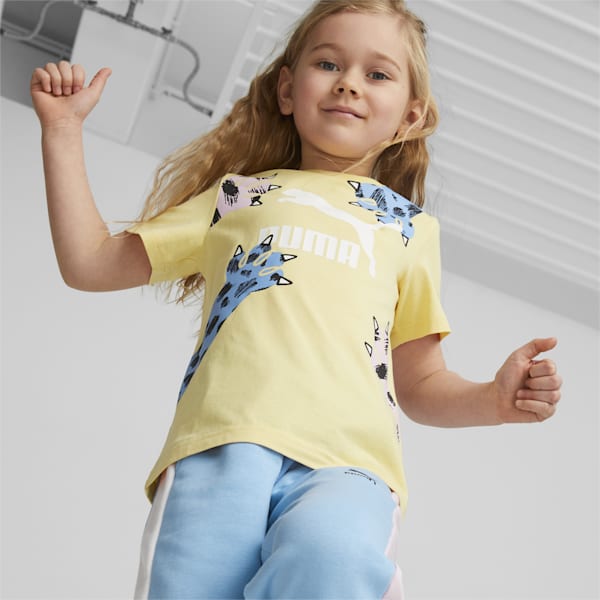 CLASSICS PUMA MATES Kids' Regular Fit T-Shirt, Light Straw, extralarge-AUS