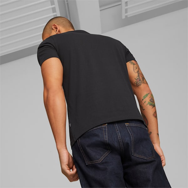 Essentials+ Logo Lab Men's Regular Fit T-Shirt, PUMA Black, extralarge-IND