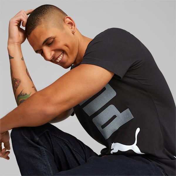 Essentials+ Logo Lab Men's Regular Fit T-Shirt, PUMA Black, extralarge-IND
