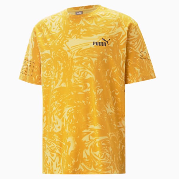 POWER AOP Men's Relaxed Fit T-Shirt, Mustard Seed, extralarge-IND