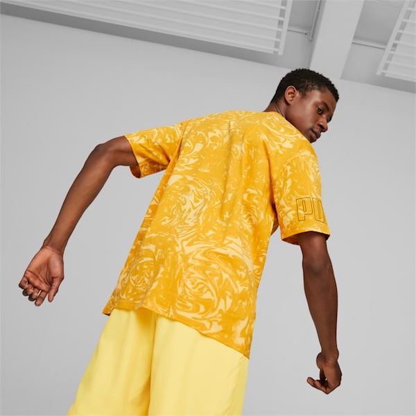POWER AOP Men's Relaxed Fit T-Shirt, Mustard Seed, extralarge-IND
