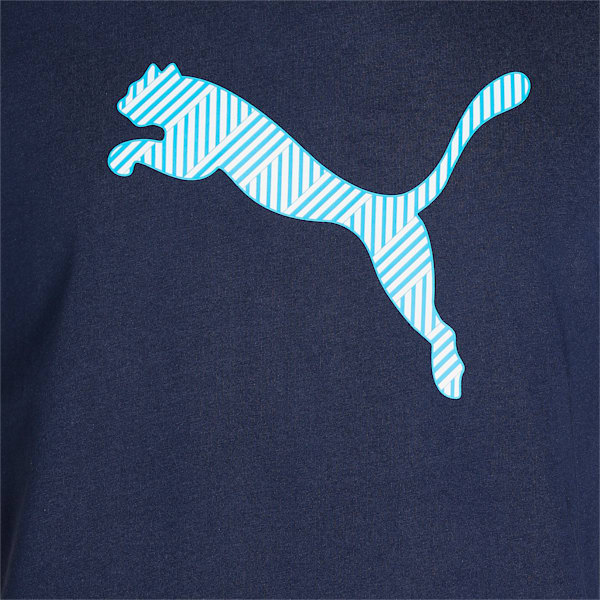 Puma Logo Men's Slim Fit T-Shirt, Peacoat, extralarge-IND