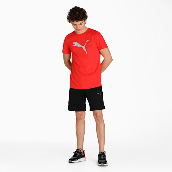 Puma Logo Men's Slim Fit T-Shirt, High Risk Red, extralarge-IND