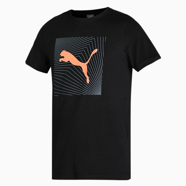 Logo Men's Slim Fit T-Shirt, Puma Black, extralarge-IND