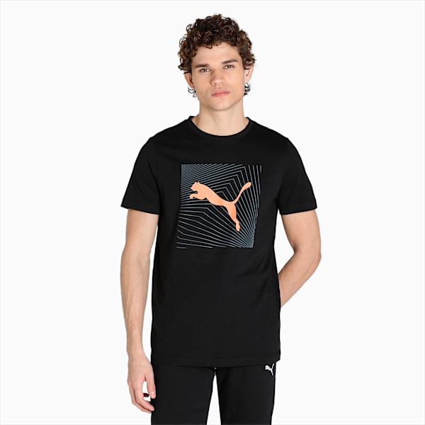 PUMA Logo Men's Slim Fit T-Shirt, Puma Black, extralarge-IND