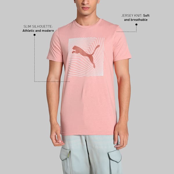 Logo Men's Slim Fit T-Shirt, Rosette, extralarge-IND