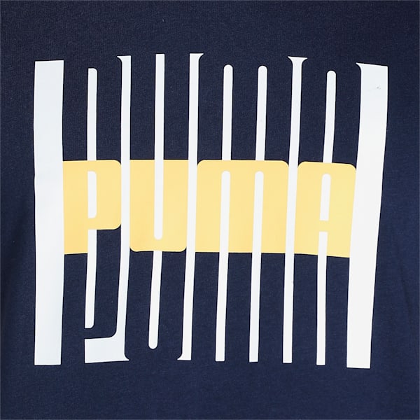 Multi Logo Graphic Men's Slim Fit T-Shirt, Peacoat, extralarge-IND