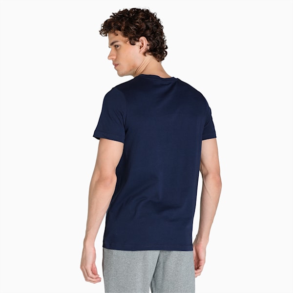Multi Logo Graphic Men's Slim Fit T-Shirt, Peacoat, extralarge-IND