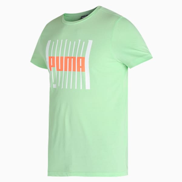 Multi Logo Graphic Men's Slim Fit T-Shirt, Paradise Green, extralarge-IND