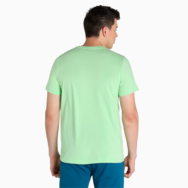 Multi Logo Graphic Men's Slim Fit T-Shirt, Paradise Green, extralarge-IND