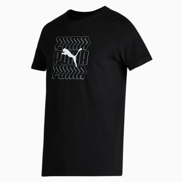 Graphic Logo Men's Slim Fit T-Shirt, Puma Black, extralarge-IND
