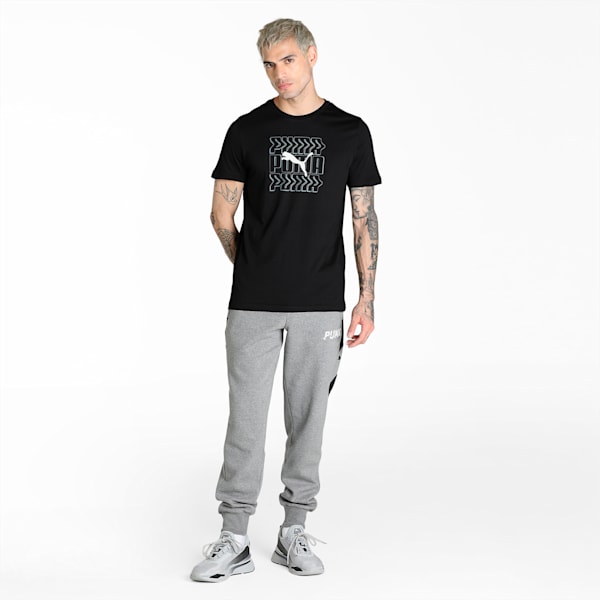 Graphic Logo Men's Slim Fit T-Shirt, Puma Black, extralarge-IND