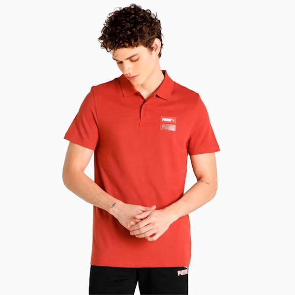 Original SW Graphic Men's Slim Fit Polo, Chili Oil, extralarge-IND