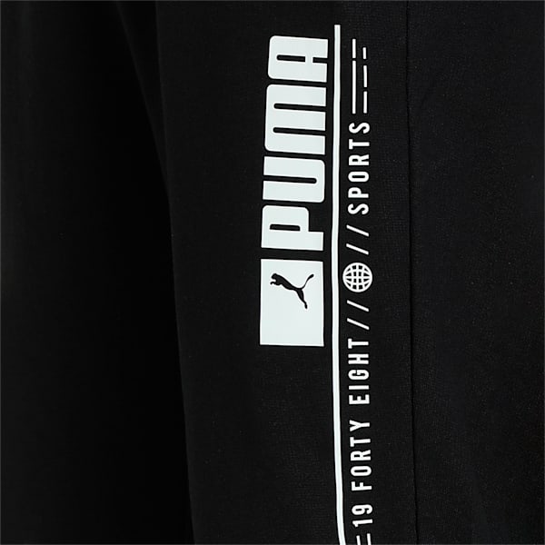 Zippered Graphic Men's Slim Fit Pants, Puma Black, extralarge-IND