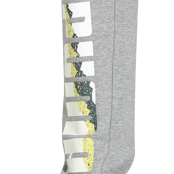 Zippered Graphic Men's Slim Fit Pants, Medium Gray Heather, extralarge-IND