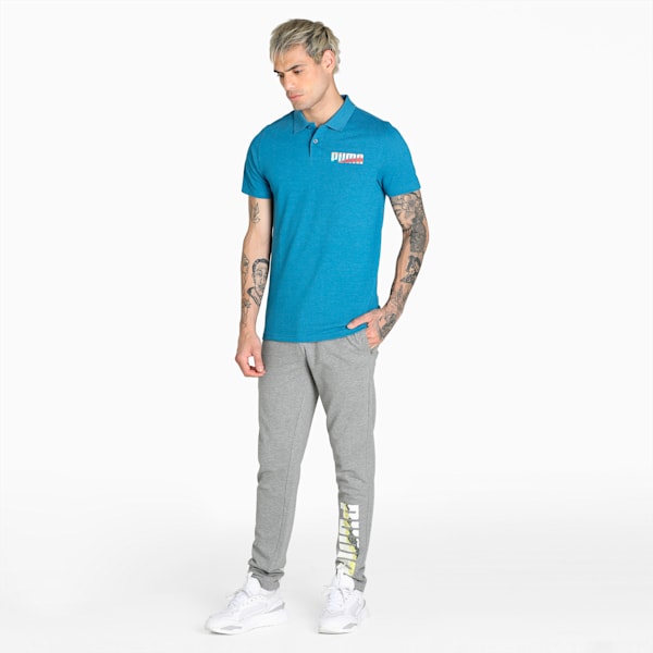 Zippered Graphic Men's Slim Fit Pants, Medium Gray Heather, extralarge-IND