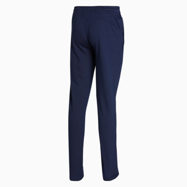 Zippered Graphic Men's Slim Fit Pants, Peacoat, extralarge-IND