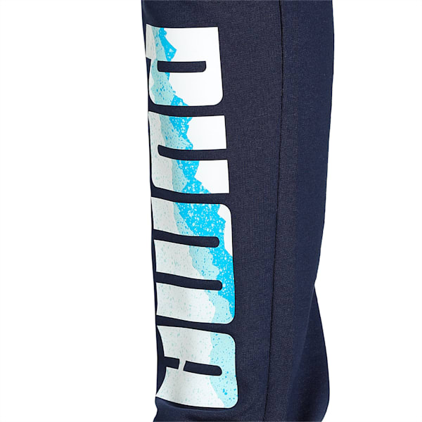 Zippered Graphic Men's Slim Fit Pants, Peacoat, extralarge-IND