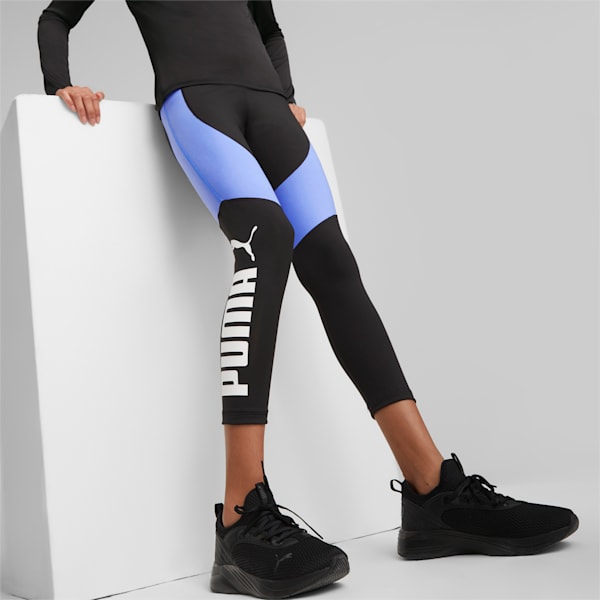 FAV High-Waist Youth Tights, PUMA Black-Elektro Purple, extralarge-IND