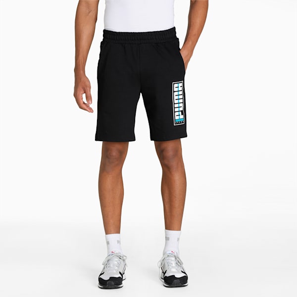 Worldwide Graphic Men's Shorts, Puma Black, extralarge-IND