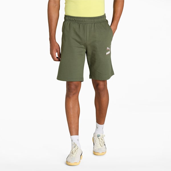 Archive Graphic Men's Shorts, Dark Green Moss, extralarge-IND