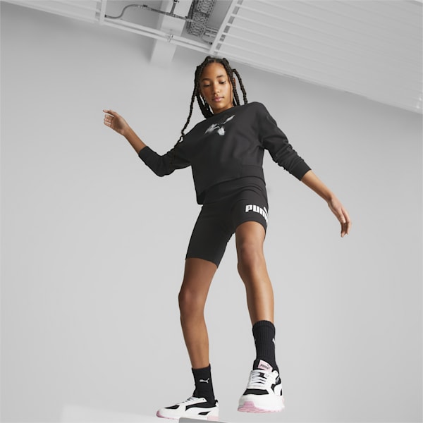 Essentials+ Logo Big Kids' Short Leggings, PUMA Black, extralarge