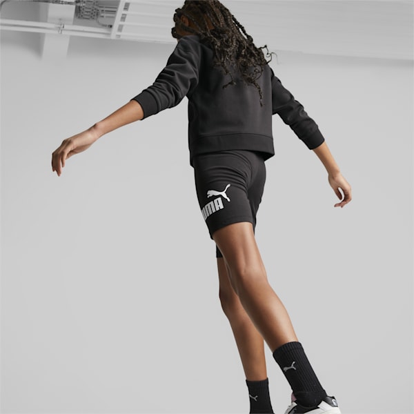 Essentials+ Logo Big Kids' Short Leggings, PUMA Black, extralarge