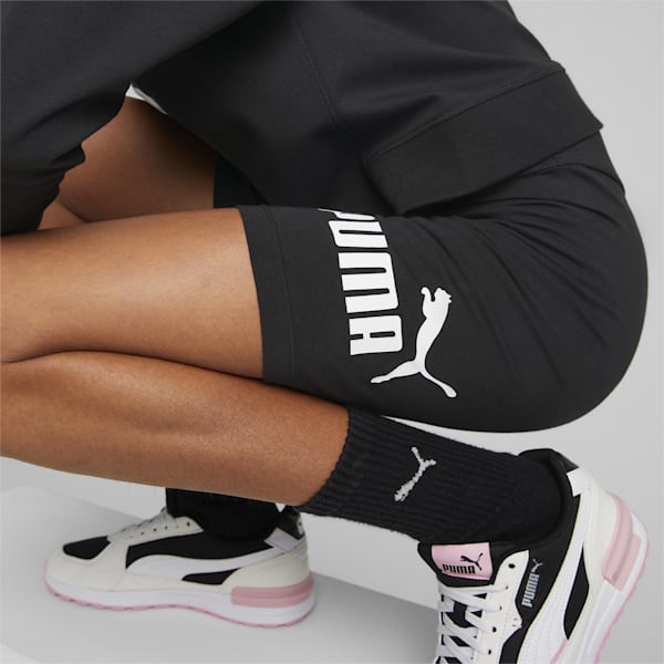 Essentials+ Logo Big Kids' Short Leggings, PUMA Black, extralarge