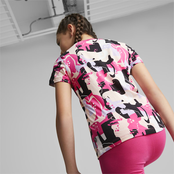 Street Art All Over Print Girl's T-Shirt, Orchid Shadow, extralarge-IND