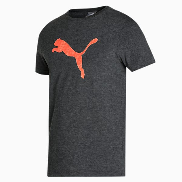 Dotted Logo Men's Slim Fit T-Shirt, Puma Black Heather, extralarge-IND