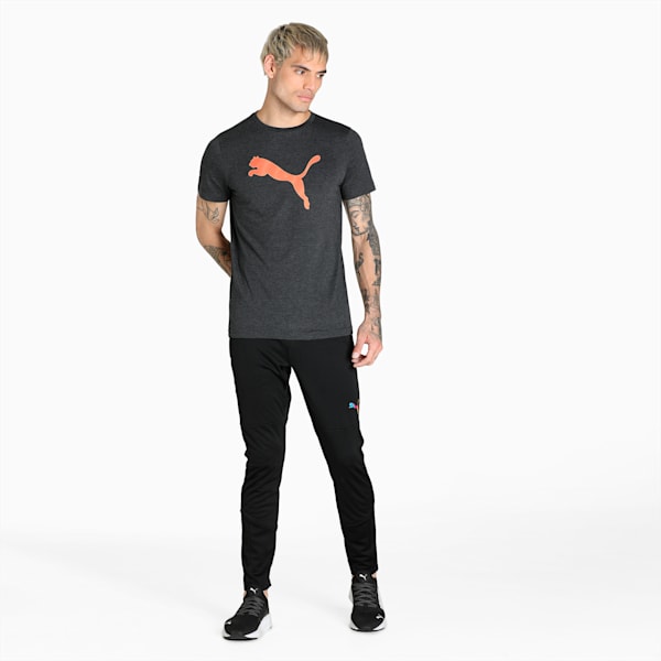 Dotted Logo Men's Slim Fit T-Shirt, Puma Black Heather, extralarge-IND
