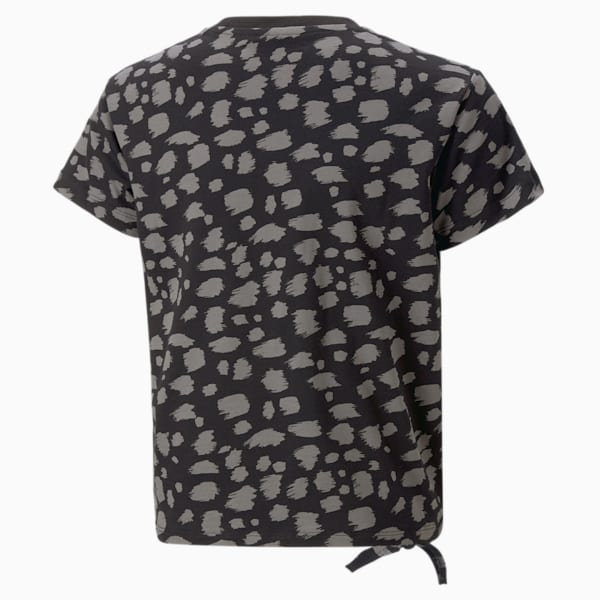 Essentials+ Animal Printed Knotted Tee Youth, PUMA Black, extralarge-GBR