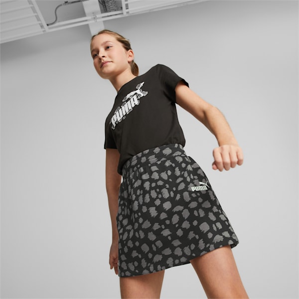 Essentials+ Animal All Over Print Girls Skirt, PUMA Black, extralarge-IND