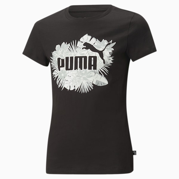 Flower Power Girl's T-Shirt, PUMA Black, extralarge-IND