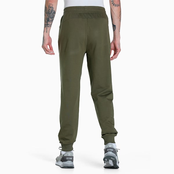 Dotted Logo Men's Slim Fit Pants, Dark Green Moss, extralarge-IND