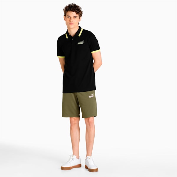 Criss-Cross Graphic Men's Shorts, Dark Green Moss, extralarge-IND