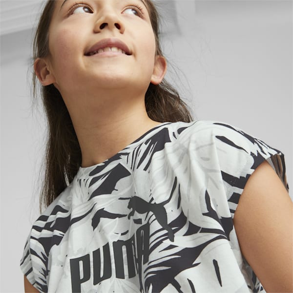 Girl's Printed Sleeveless T-shirt, PUMA White, extralarge-IND