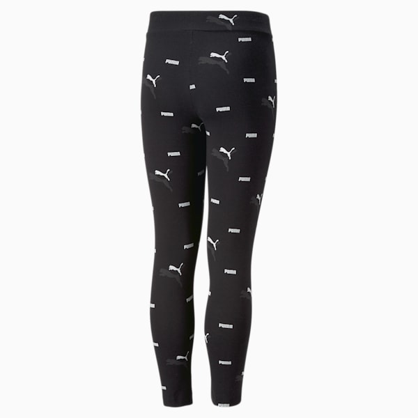 Essentials+ Logolab All Over Print 7/8 Girls Leggings, PUMA Black, extralarge-IND