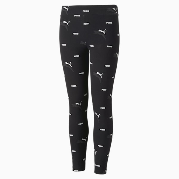 Logolab All Over Print 7/8 Girl's Leggings, PUMA Black, extralarge-IND