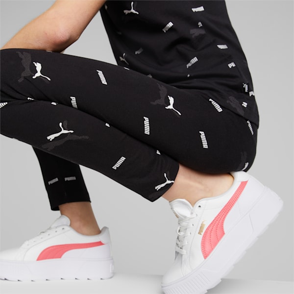 Essentials+ Logolab All Over Print 7/8 Girls Leggings, PUMA Black, extralarge-IND