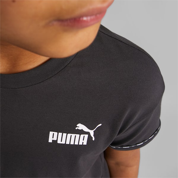 PUMA Power Tape Girls Relaxed Fit T-Shirt, PUMA Black, extralarge-IND