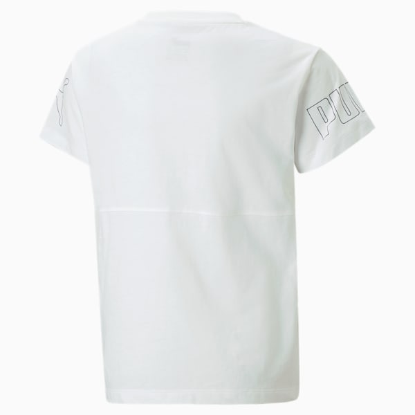 PUMA Power Colour Block Tee Youth, PUMA White, extralarge