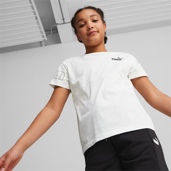 PUMA Power Colour Block Tee Youth, PUMA White, extralarge