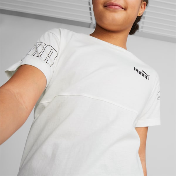 PUMA Power Colour Block Tee Youth, PUMA White, extralarge