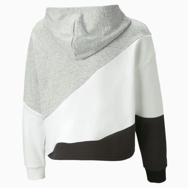 PUMA Power Cat Hoodie Youth, Light Gray Heather, extralarge