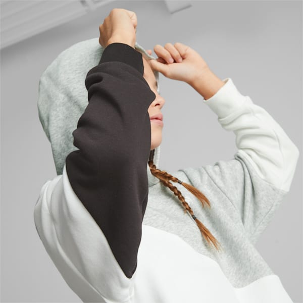Power Cat Big Kids' Hoodie, Light Gray Heather, extralarge