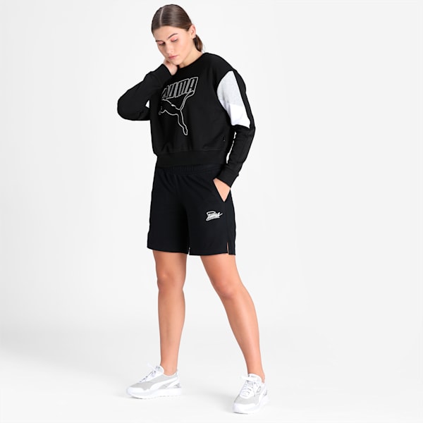 Graphic Women's Relaxed Fit Shorts, Puma Black, extralarge-IND