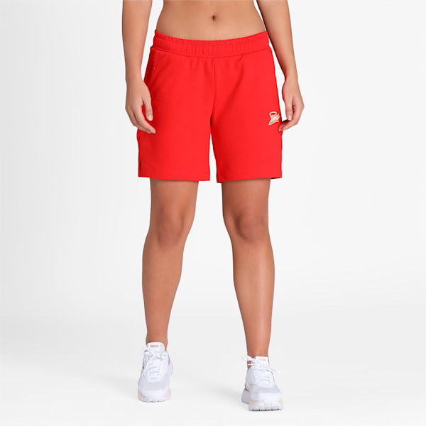 Graphic Women's Relaxed Fit Shorts, Rosette, extralarge-IND