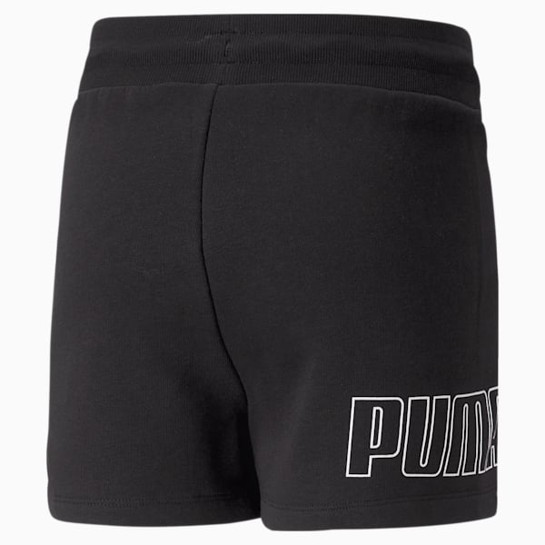 Power Cat Big Kids' High-Waist Shorts, PUMA Black