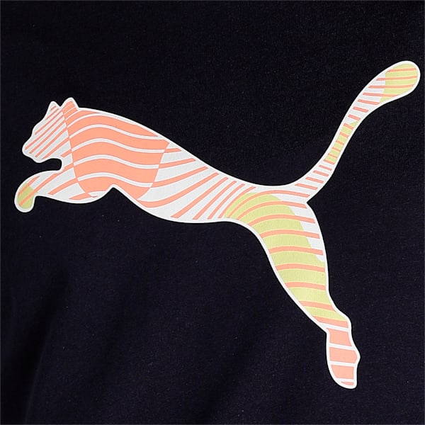 Patterned Graphic Logo Women's Regular Fit T-Shirt, Peacoat, extralarge-IND